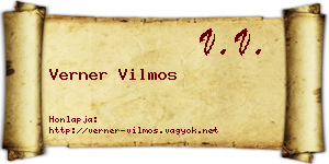 Verner Vilmos névjegykártya